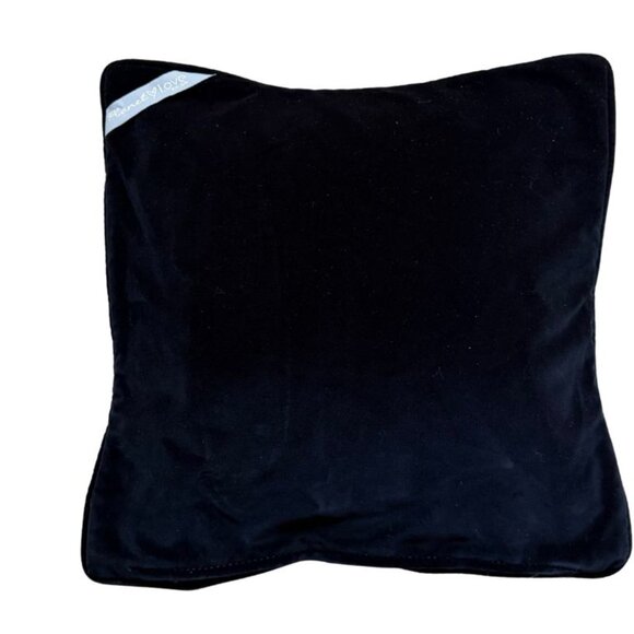 Black Velvet Pillow Cover w/ Swarovski Crystal Skull & Cross Design – 20x20 - Picture 2 of 3